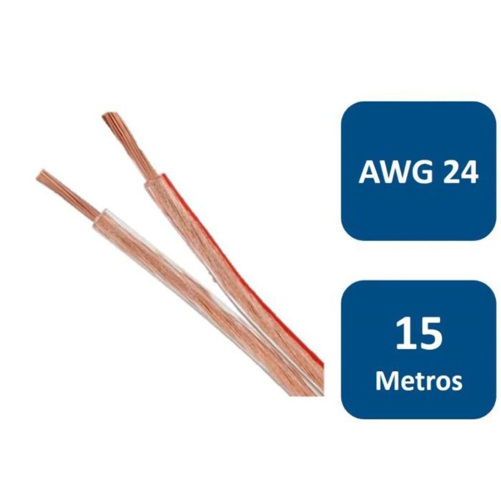 Macrotel Cable Para Parlante 15mts Awg 24 image number 0.0